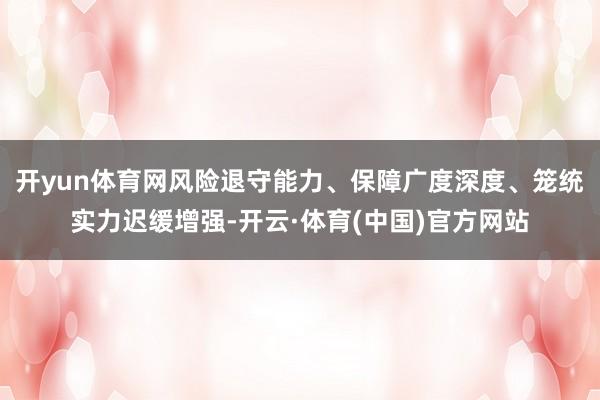 开yun体育网风险退守能力、保障广度深度、笼统实力迟缓增强-开云·体育(中国)官方网站