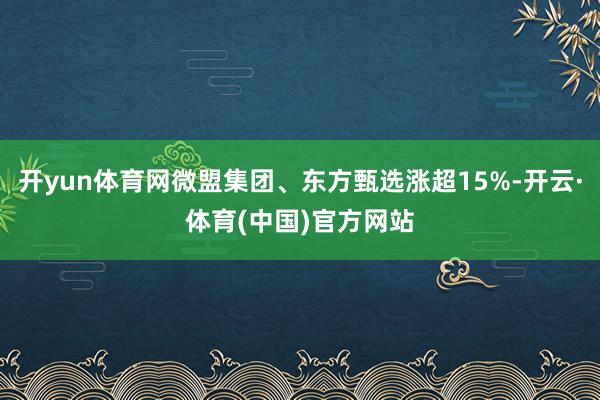 开yun体育网微盟集团、东方甄选涨超15%-开云·体育(中国)官方网站